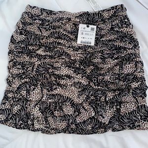 Zara printed mini skirt